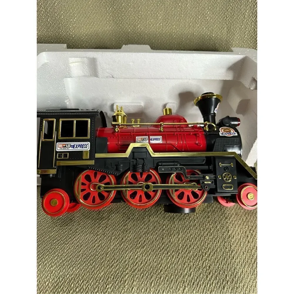 Vintage Bilo Bi-Lo Express Train Sounds Lights Moves Battery Operated Smoke
